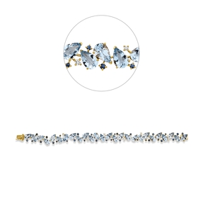Armband aus 750 Gelbgold 56 Saphire 16,98ct blau 6 Brillanten 0,18ct TW-SI