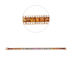Armband aus 750 Rotgold 56 Saphire 10,6ct mehrfarbig 224 Brillanten 2,5ct F-SI