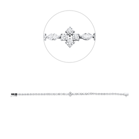 Armband aus 750 Gold Weißgold 20 Diamanten 1,39ct F-SI B:7,3mm L:17,5cm