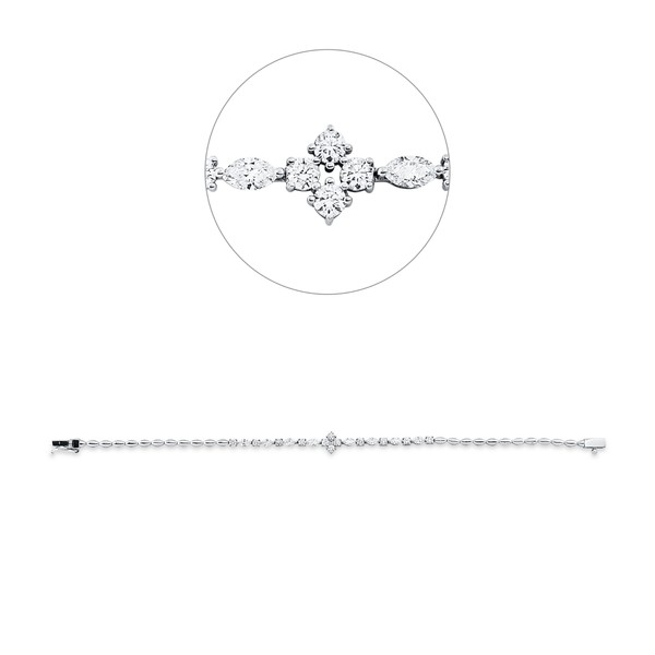 Armband aus 750 Weißgold 20 Brillanten 1.39ct
