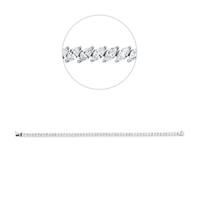 Armband aus 750 Weißgold 57 Diamanten Navette-Schliff 5,4ct F-SI B:4,1mm L:17,5cm