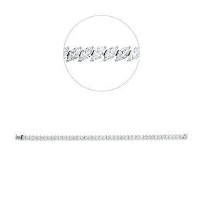 Armband aus 750 Weißgold 45 Diamanten Navette-Schliff 9,3ct F-SI B:5mm L:17,5cm