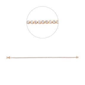 Armband aus 750 Gold Rotgold 85 Brillanten 1,02ct F-SI B:2mm L:18cm