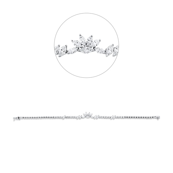 Armband aus 750 Weißgold 32 Brillanten 3.02ct