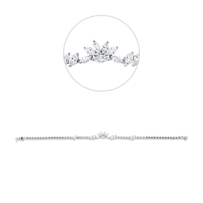 Armband aus 750 Gold Weißgold 32 Diamanten 3,02ct F-SI B:7,8mm L:18cm