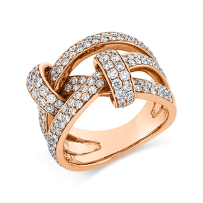 Pavé Ring aus 750 Gold Rotgold 178 Brillanten 1,66ct TW-VSI B:13,5mm