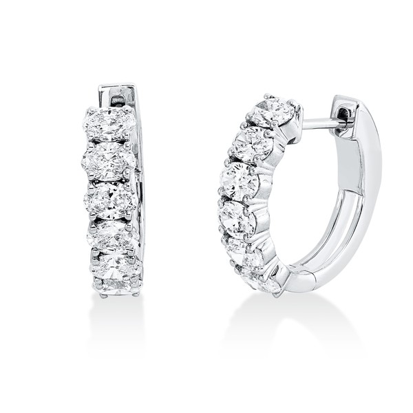 Creolen aus 585 Weißgold 12 Diamanten 2.25ct