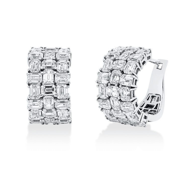 Creolen aus 750 Weißgold 48 Diamanten 5.04ct