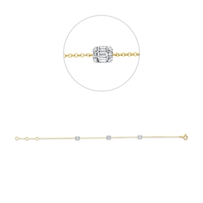 Armband aus 750 Gold Gelbgold 27 Diamanten 0,22ct TW-SI B:6,8mm L:17,7cm