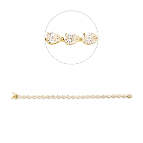 Armband aus 750 Gelbgold 23 Diamanten Tropfen-Schliff 12,12ct gelb-SI L:17,8cm