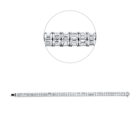 Armband aus 750 Weißgold 102 Diamanten Smaragd-Schliff 11,34ct TW-VSI/SI