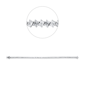 Armband 750 Weißgold 56 Diamanten Smaragd-Schliff 8,21ct F-VSI/SI B:4,6mm L:17,8cm