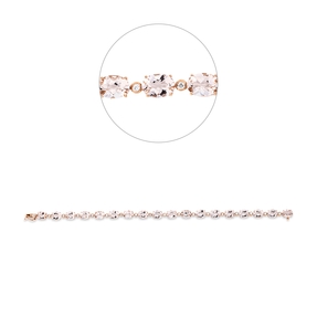 Armband aus 750 Rotgold 18 Morganite 11,7ct rosa 18 Brillanten 0,29ct TW-SI