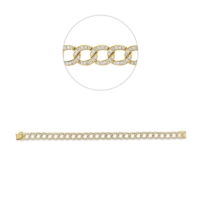 Armband aus 750 Gelbgold 334 Brillanten 3,49ct TW-SI/PI B:8,2mm L:20,3cm