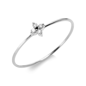 Ring aus 750 Gold Weißgold 4 Brillanten 0,04ct TW-SI B:4,1mm