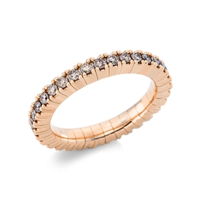 Flex-Ring aus 750 Gold Rotgold 33 Brillanten 0,93ct braun B:3,2mm 4er-Krappe Flex-Ring aus 750 Gold Rotgold 33 Brillanten 0,93ct braun B:3,2mm 4er-Krappe