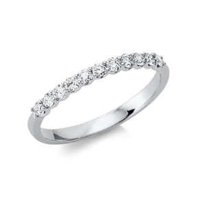Halb-Memoire Ring aus 750 Weißgold 11 Brillanten 0,33ct TW-SI B:1,9mm Halb-Memoire Ring aus 750 Weißgold 11 Brillanten 0,33ct TW-SI B:1,9mm