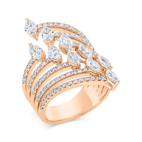 Ring aus 750 Gold Rotgold 106 Diamanten 2,46ct TW-SI B:29mm Ring aus 750 Gold Rotgold 106 Diamanten 2,46ct TW-SI B:29mm