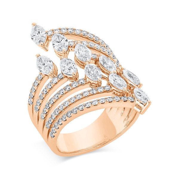 Ring aus 750 Rotgold 106 Brillanten 2.46ct
