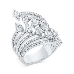 Ring aus 750 Gold Weißgold 106 Diamanten 2,66ct TW-SI B:29mm