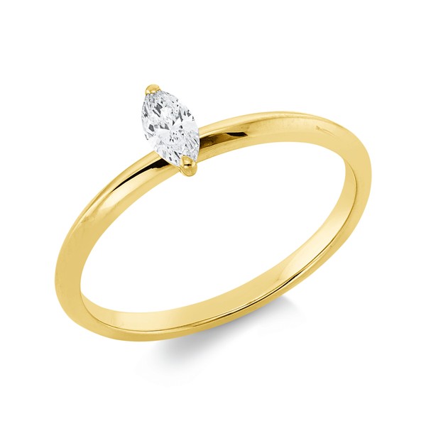 Solitaire Ring aus 750 Gelbgold Diamant 0.19ct