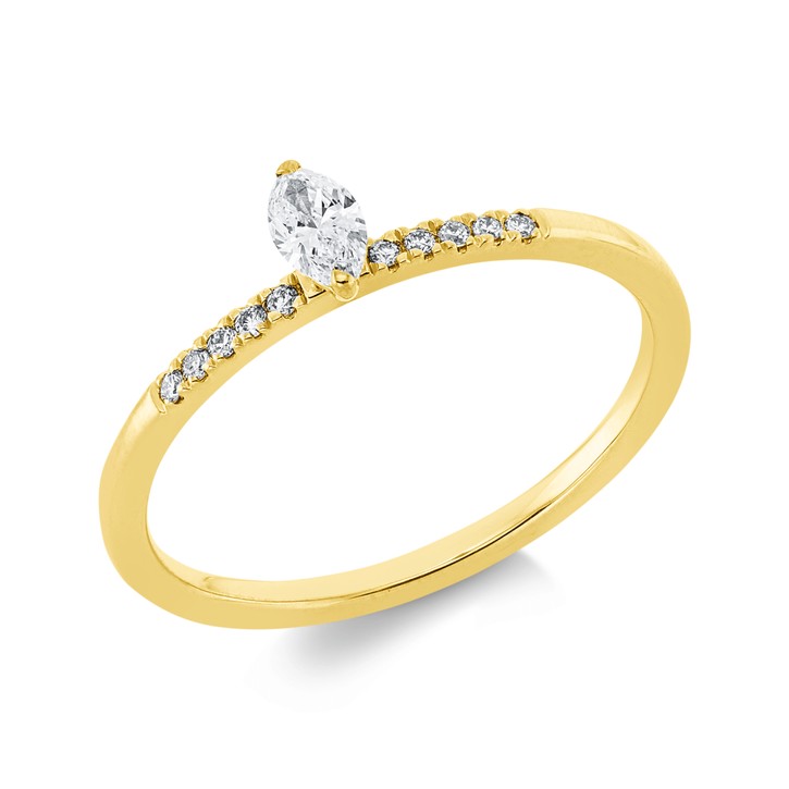 Ring aus 750 Gelbgold 11 Brillanten 0.2ct