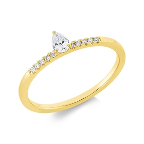 Ring aus 750 Gold Gelbgold 11 Diamanten 0,18ct TW-SI B:4,5mm 3er-Krappe Ring aus 750 Gold Gelbgold 11 Diamanten 0,18ct TW-SI B:4,5mm 3er-Krappe