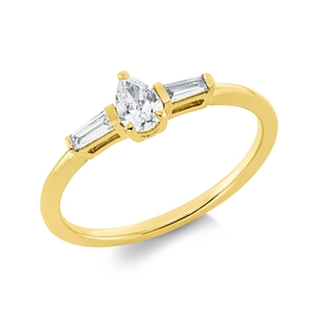Ring aus 750 Gold Gelbgold 3 Diamanten 0,31ct TW-SI B:5,4mm 3er-Krappe Ring aus 750 Gold Gelbgold 3 Diamanten 0,31ct TW-SI B:5,4mm 3er-Krappe