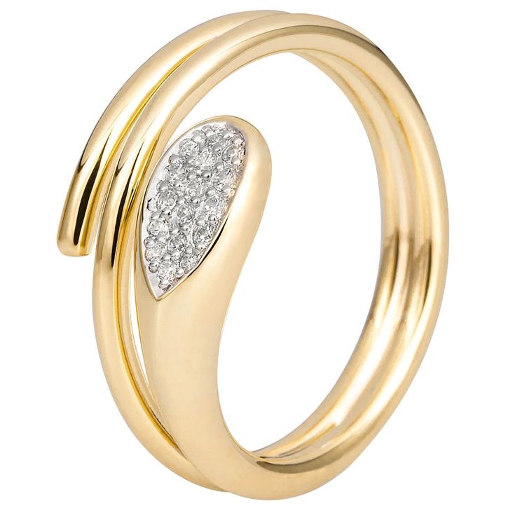 Ring aus 585 Gelbgold mit 16 Diamanten 0.094 Ct W-SI