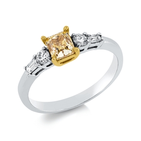 Ring aus 750 Gold gelb/weiß 5 Diamanten 1,67ct B:6,3mm