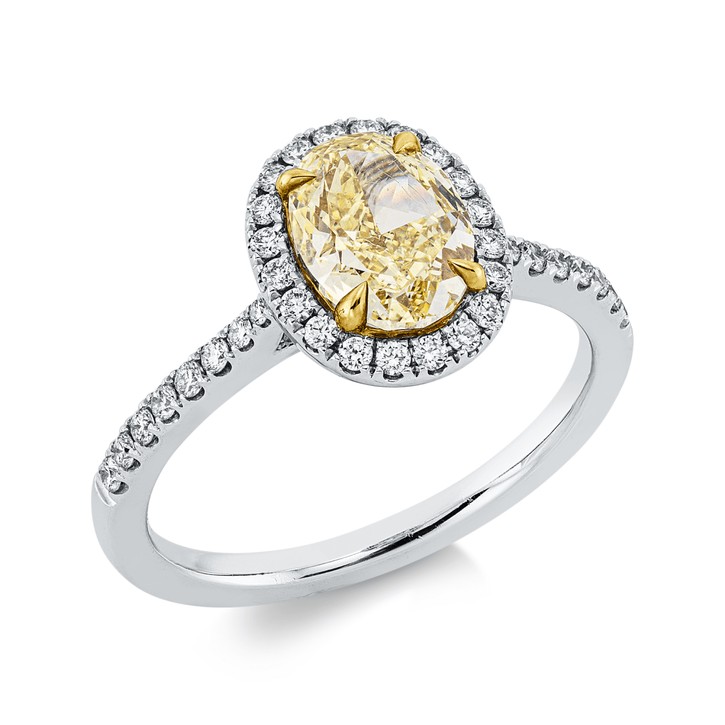Ring aus 750 Gold gelb weiß 37 Brillanten 1.58ct