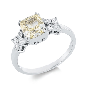 Ring aus 750 Gold Weißgold 9 Diamanten 1,84ct B:7mm