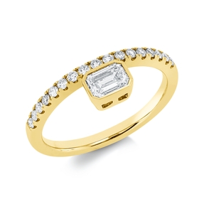 Ring aus 585 Gold Gelbgold 18 Diamanten 0,62ct B:6,4mm Zarge