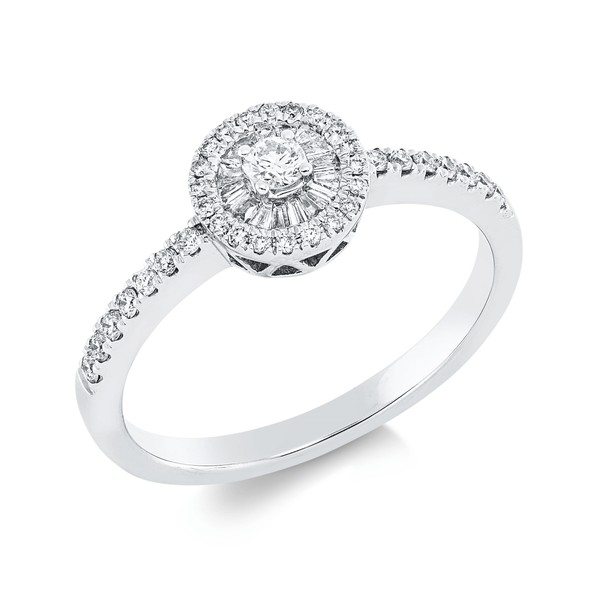 Ring aus 750 Weißgold 50 Brillanten 0.31ct