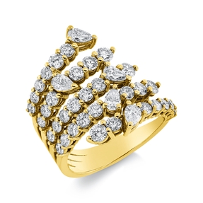 Ring aus 750 Gold Gelbgold 40 Diamanten 2,21ct TW-SI B:20,2mm