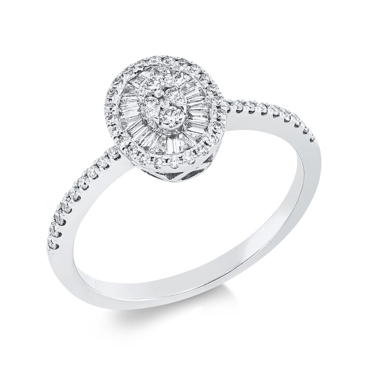 Ring aus 750 Weißgold 50 Brillanten 0.34ct
