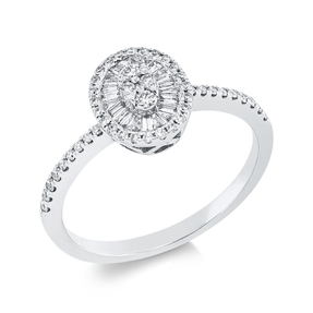 Ring aus 750 Gold Weißgold 50 Diamanten 0,34ct F-SI B:9,2mm Ring aus 750 Gold Weißgold 50 Diamanten 0,34ct F-SI B:9,2mm