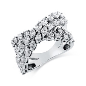 Ring aus 750 Gold Weißgold 42 Diamanten 2,72ct TW-SI B:14,5mm Ring aus 750 Gold Weißgold 42 Diamanten 2,72ct TW-SI B:14,5mm