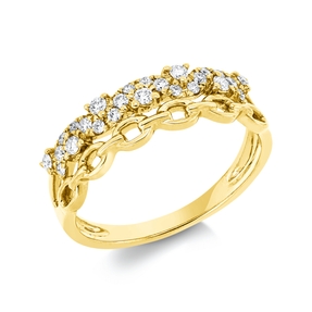 Ring aus 750 Gold Gelbgold 25 Brillanten 0,24ct TW-SI B:6mm