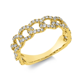 Ring aus 750 Gold Gelbgold 92 Diamanten 0,66ct TW-SI B:5,6mm