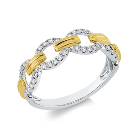 Ring aus 750 Gold gelb/weiß 40 Brillanten 0,24ct TW-SI B:6,1mm