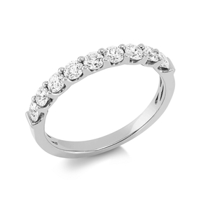 Halb-Memoire Ring aus 750 Weißgold 9 Brillanten 0,63ct TW-SI B:2,6mm