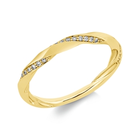 Ring aus 585 Gold Gelbgold 27 Brillanten 0,08ct TW-SI B:1,9mm