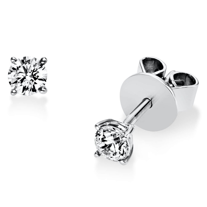 Solitaire Ohrstecker aus 950 Platin 2 Brillanten 0.3ct