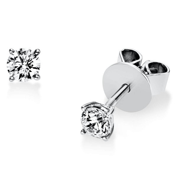 Solitaire Ohrstecker aus 950 Platin 2 Brillanten 0.3ct