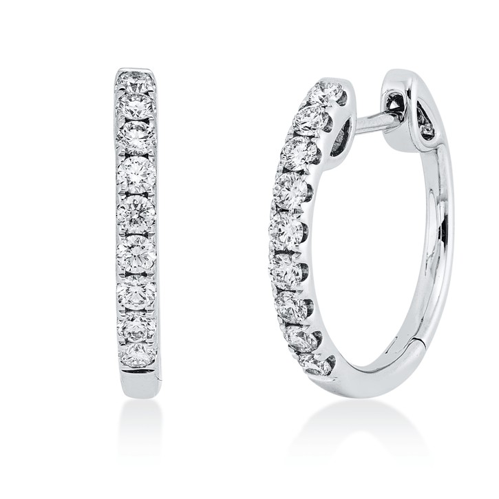 Creolen aus 750 Weißgold 18 Brillanten 0.52ct
