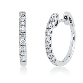 Creolen aus 750 Gold Weißgold 18 Brillanten 0,52ct TW-VSI 17,3x1,9mm Creolen aus 750 Gold Weißgold 18 Brillanten 0,52ct TW-VSI 17,3x1,9mm