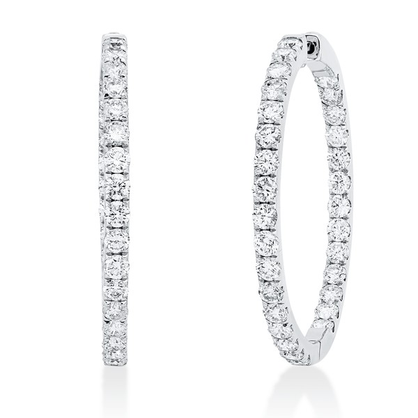 Creolen aus 585 Weißgold 60 Brillanten 6.17ct
