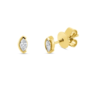 Solitaire Ohrstecker aus 750 Gelbgold 2 Diamanten Navette-Schliff 0,21ct TW-SI Solitaire Ohrstecker aus 750 Gelbgold 2 Diamanten Navette-Schliff 0,21ct TW-SI