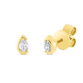 Solitaire Ohrstecker aus 750 Gelbgold 2 Diamanten Tropfen-Schliff 0,23ct TW-SI Solitaire Ohrstecker aus 750 Gelbgold 2 Diamanten Tropfen-Schliff 0,23ct TW-SI